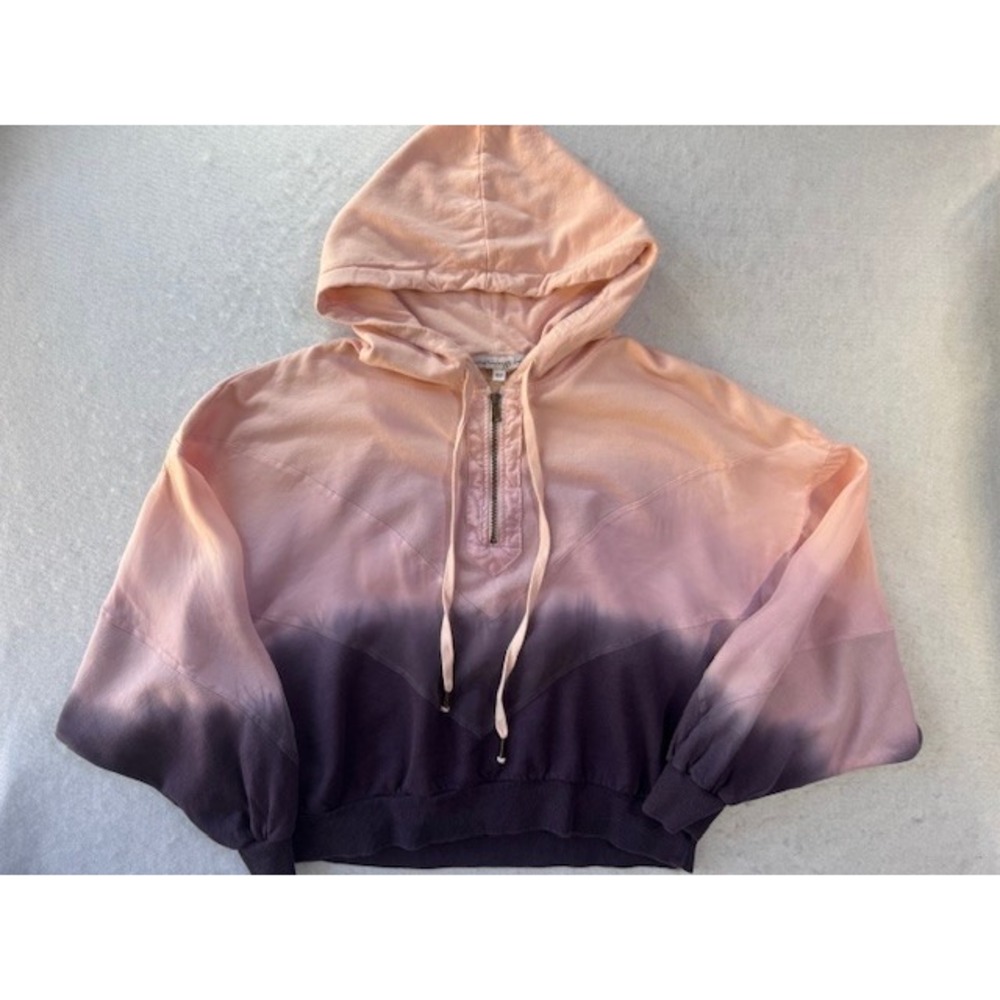 Young Fabulous & Broke Ombre Quarter Zip Hoodie Hooded Pink Purple XS‎ Slouchy